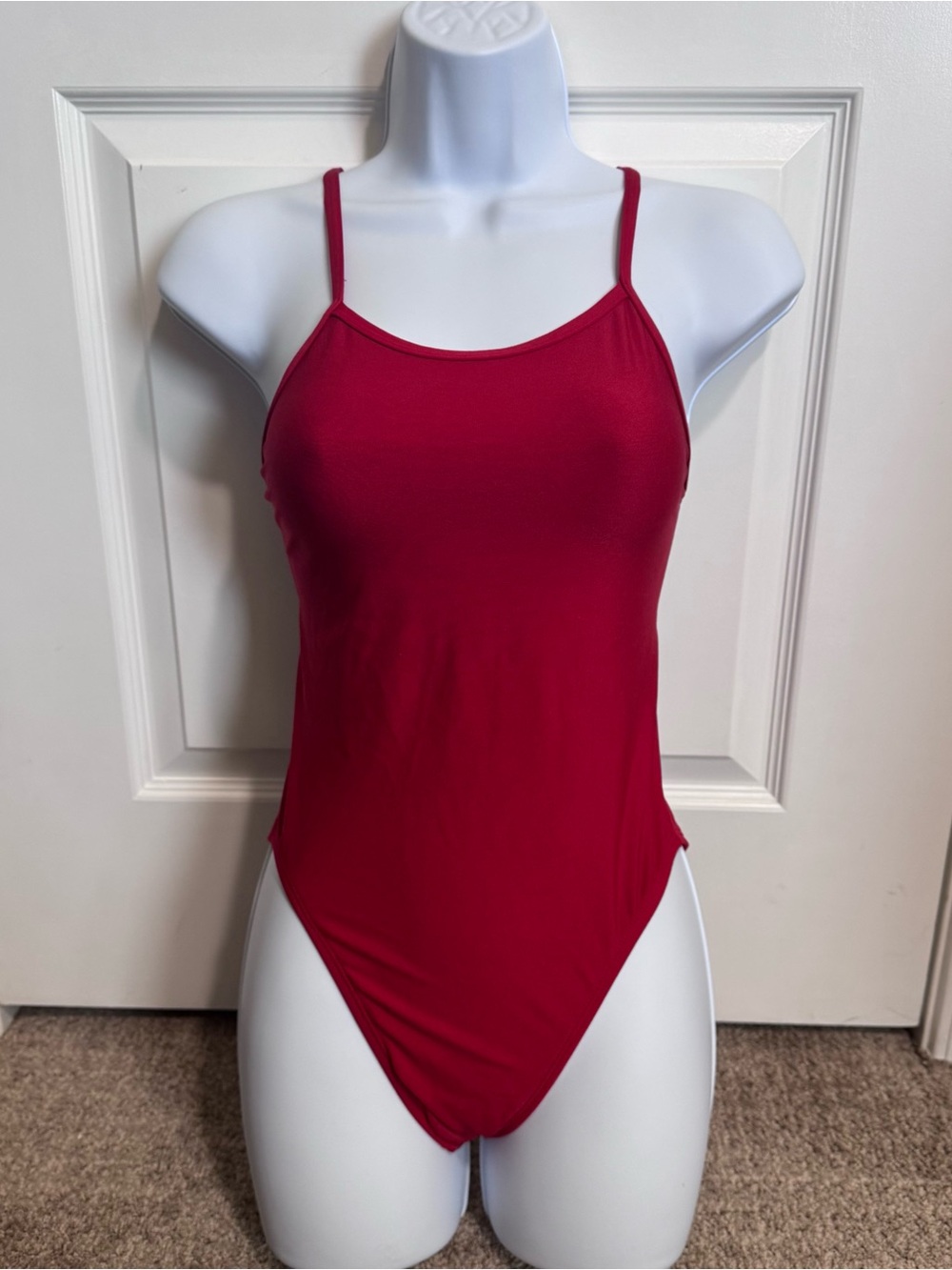 JOYLN Red Corset Style One Piece Swimsuit 30